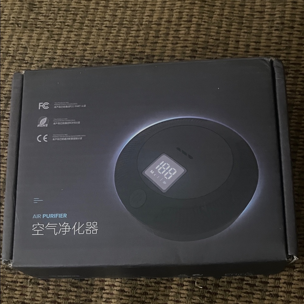 Black Round Air Purifier - Digital Display